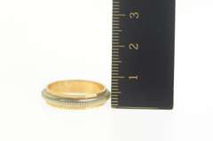 14K Yellow Gold Vintage NOS Two Tone Grooved Wedding Band Ring