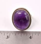 Captivating 14.20CTS Cabochon-Cut Star Amethyst Ring in Sterling Silver