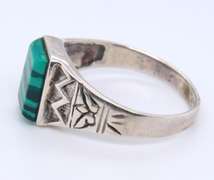 Vintage Sterling Silver Malachite Ring
