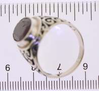 Sterling Silver Carnelian Middle Eastern Design Ring