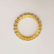 Beautiful Sterling Silver & 18kt Gold Plated Gemstone Band Ring