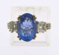 Sterling Silver Fancy Iolite CZ Cocktail Ring