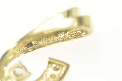 14K Yellow Gold 0.27 Ctw Diamond Inset Wave Loop Pendant