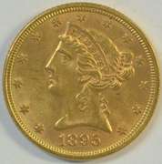 Super Choice BU 1895 US $5 Liberty Gold Piece