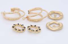 Fabulous Lot of 3 Yellow Gold Earrings Jackets