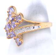 Attractive Yellow Gold Tanzanite and Diamond Ring