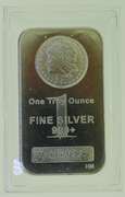 Morgan Dollar one 1 Design 1 Troy oz .999 Fine Silver Bar sealed in plastic