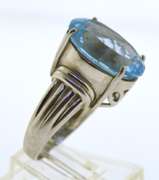 Sterling Silver large Oval Blue TopazRing