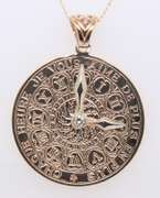 Graceful Yellow Gold I Love you More and More Every Hour Pendant on Chain
