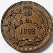 1863 M S Brown NY City Civil War Store Card