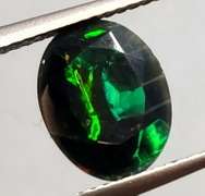 Silky black block pattern rainbow 1.96ct Black Opal