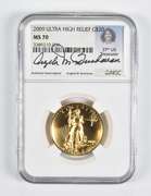 MS70 2009 $20 St-Gaudens Gold High Relief Signed Buchanan UHR NGC