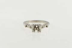 14K White Gold Vintage NOS 1950's 5.0mm Engagement Setting Ring