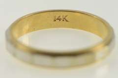 14K Yellow Gold Vintage NOS 1950's Two Tone Squared Band Ring