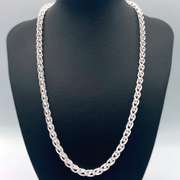 Detailed Italian Sterling Wheat Chain Necklace