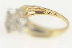 10K Yellow Gold Squared Oval Cluster Diamond Statement Ring