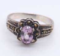 Vintage Sterling Silver Lot of 2 Gemstone Rings