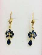 14kt Yellow Gold & Blue Sapphire Earrings