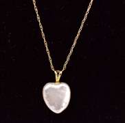 Beautiful Heart Pearl Pendant Necklace in 14K Yellow Gold