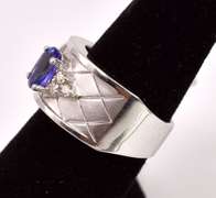 Incredible Purple Gemstone and Diamond Ring in 14K White Gold