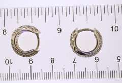 Sterling Silver Crystal Pave Small Huggies Earrings