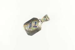 Sterling Silver Lapis Lazuli Syn. Opal Inlay Statement Pendant
