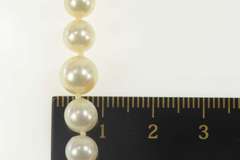 14K White Gold Graduated Classic Pearl Strand Statement Necklace