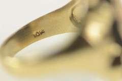 10K Yellow Gold Monogram V U Name Black Onyx Initial Ring