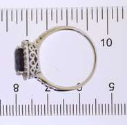 Sterling Silver Cushion Cut Purple Spinel Ring