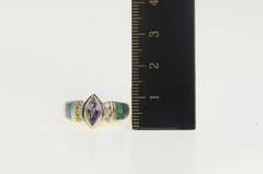 14K Yellow Gold Tanzanite Diamond Black Opal Statement Ring