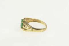10K Yellow Gold 0.80 Ct Natural Emerald Classic Engagement Ring