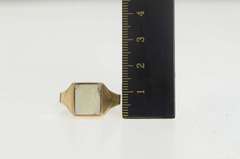 14K Yellow Gold 1960's Squared Men's Opal Statement Ring