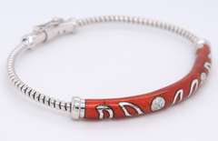 Dreamy 18kt Enamel and Diamond Bangle Bracelet
