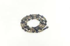 Sterling Silver Sodalite Sphere Ball Beaded Chain Necklace