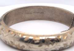Vintage Sterling Silver Signed Bangle Bracelet