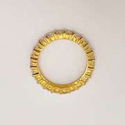 Beautiful Sterling Silver & 18kt Gold Plated Gemstone Band Ring