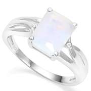 1.85 CT CREATED ETHIOPIAN OPAL & DIAMOND 925 STERLING SILVER COCKTAIL RING