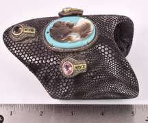 Stunning 18.60CTW Tourmaline & 2.60CTW Diamond Cameo Cuff