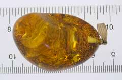 Sterling Silver Baltic Amber Crystal Pendant