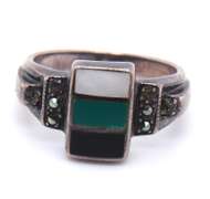 Vintage Sterling Silver Lot of 2 Gemstone Rings