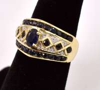 Sensational Sapphire and Diamond Ring in 14K Yellow Gold