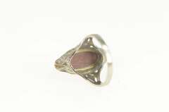 10K White Gold Goldstone Inset Art Deco Filigree Ornate Ring