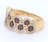 Pleasing Yellow Gold Diamond Wave Ring