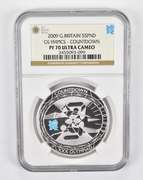 PF70 UCAM 2009 Great Britain 5 Pounds Silver Olympics Countdown NGC