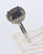 Sterling Silver Cushion Cut Purple Spinel Ring