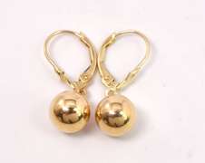 Precious Dangling Bead Earrings in 14K Yellow Gold