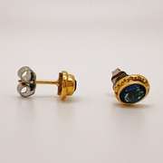 14kt Solid Gold & Blue Topaz Earrings