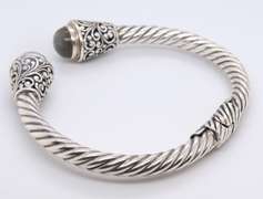 Vintage Sterling Silver Signed Cuff Bangle