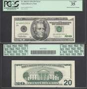 $20 1990 FRN Insufficient Inking Error Face PCGS About New 50PPQ
