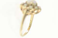10K Yellow Gold Victorian Natural Opal Round Cocktail Ring